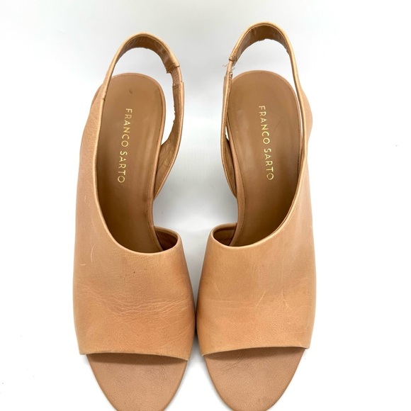 Franco Sarto Tahoe Tan Leather Wedge Sandals - Picture 3 of 10